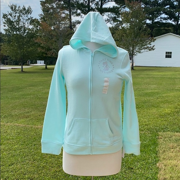 girls mint green hoodie